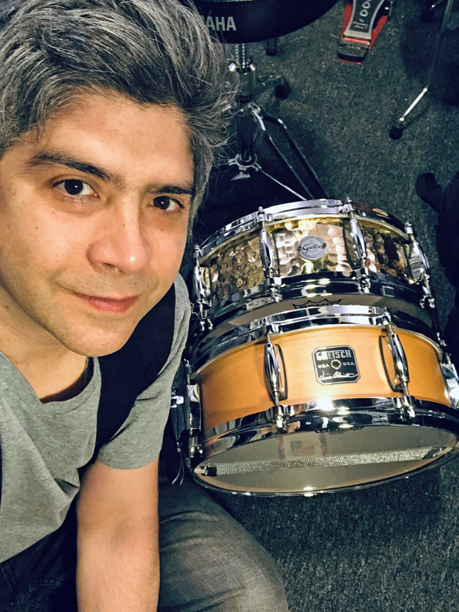 Enrique with  drums