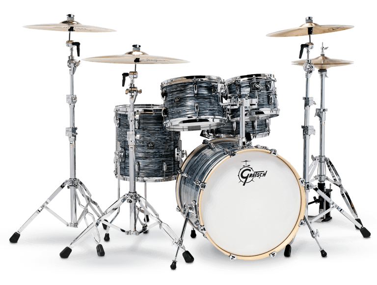 Satin Antique Blue Burst Gretsch Drums Renown RN2-E605 5-piece Shell Pack with Snare Drum